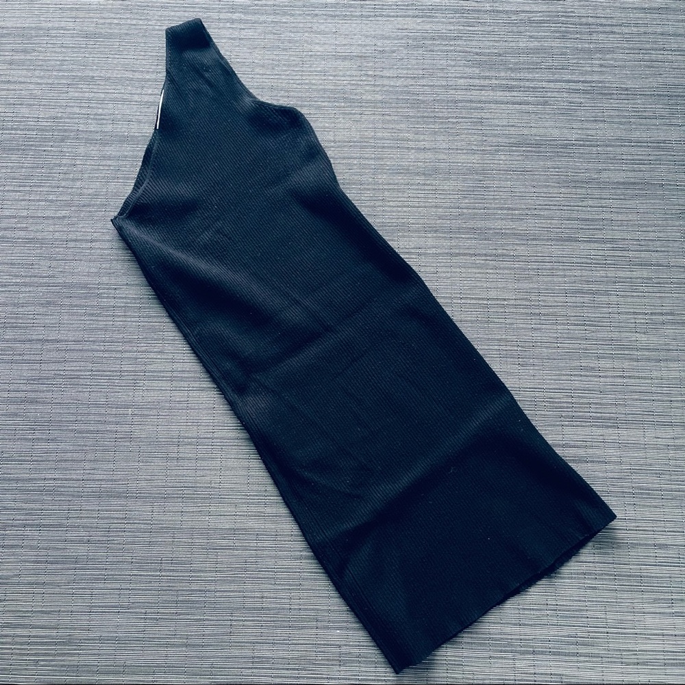 One Shoulder Rib Knit Mini Dress - Picture 8 of 11